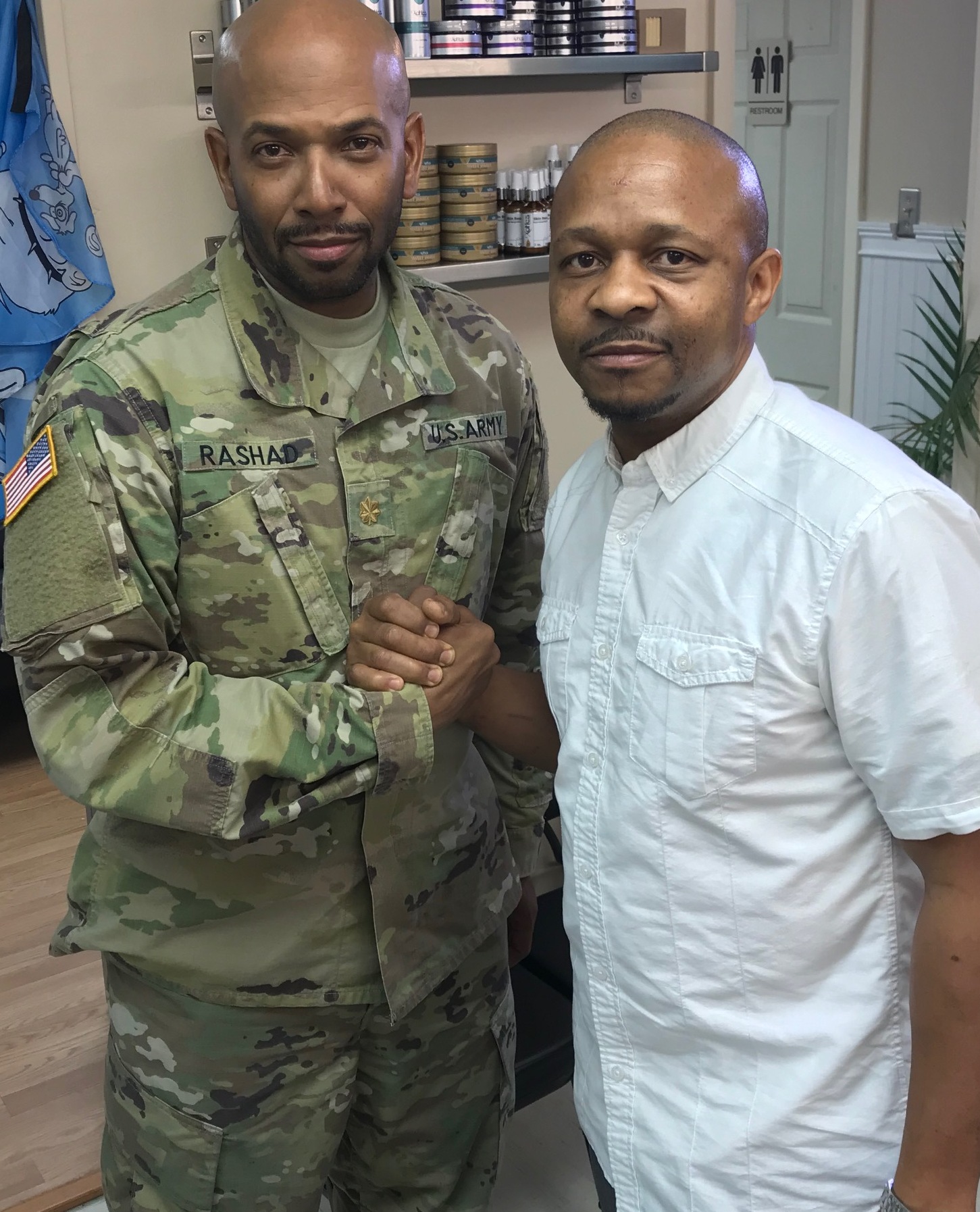 Curtis with a client